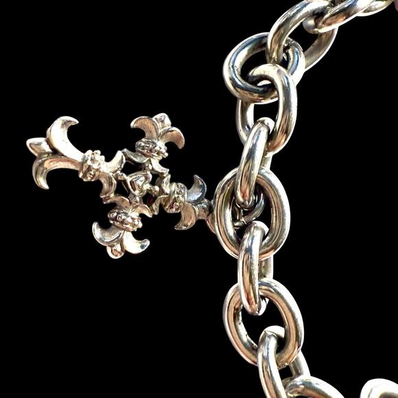 Lourdes Blessed 5 Crosses Religious Faith Bracelet Stainless Steel Silver Tone - Picture 7 of 9